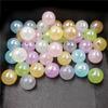 DIY Beaded Material Luminous Jelly Color UV Dazzle Round Beads 10/12/14mm Fashion Bracelet Acrylic 10pcs Necklace Accessories
