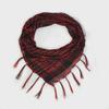 Silk Houndstooth Tactical Desert Scarf with Tassels for Outdoor Use