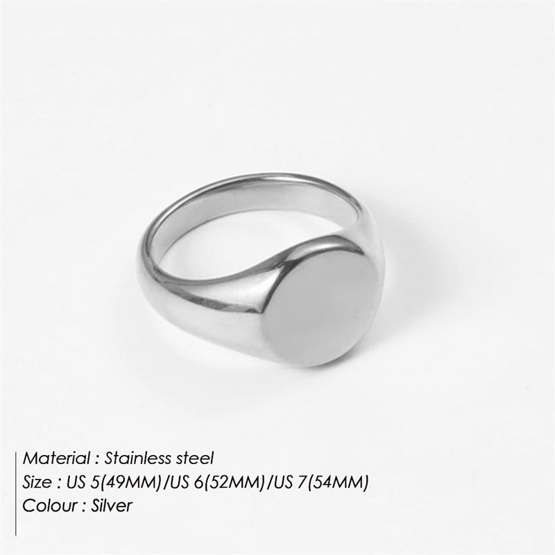 eManco Stainless Steel Punk Style Minimalist Round Ring Gold Plated Women's Rings for Parties and Festivals