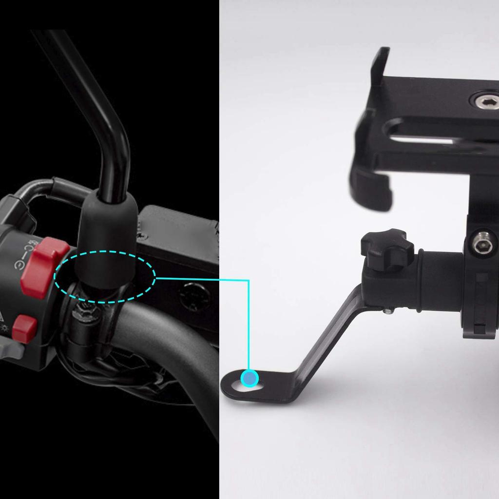 Plouluyt 2pcs 10mm Bolt By Mirror Extender Mount Cell Phone Converter Extension Mount Bracket