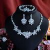 Zircon Jewelry Necklace Earrings Ring Bracelet Four-Piece Set Dress Wedding Dress Bridal Accessories