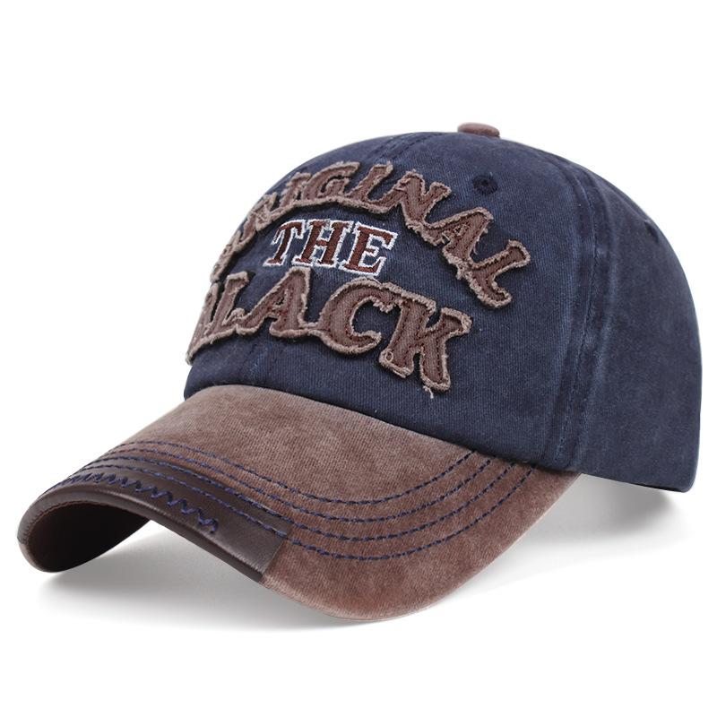 Outdoor soft-top Japanese and Korean trendy casual baseball cap, fashionable old embroidered letter cap