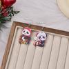 Festive Kitten & Panda Christmas Ball Earrings – Cute and Creative Holiday Jewelry