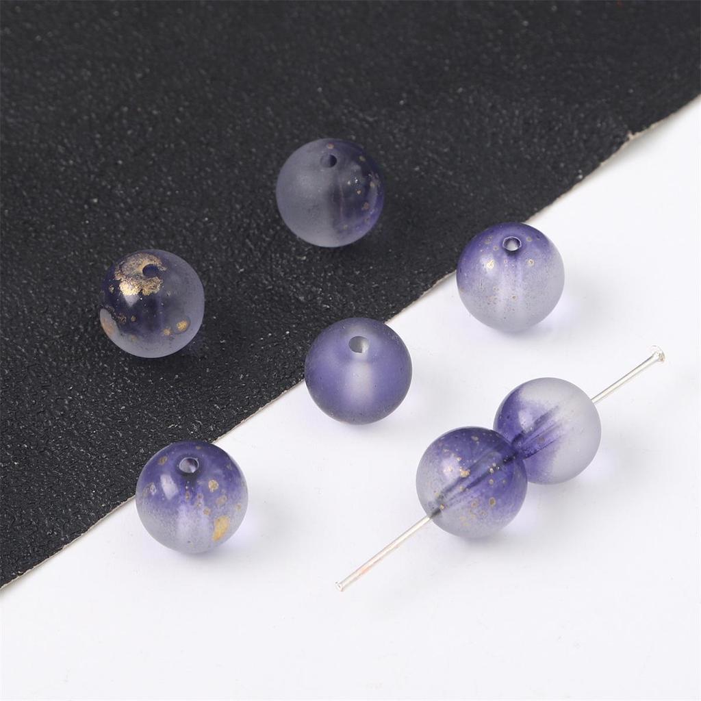 Аксессуары для украшений своими руками: 50 матовых стеклянных бусин с золотым порошком для ожерелий, браслетов, сережек