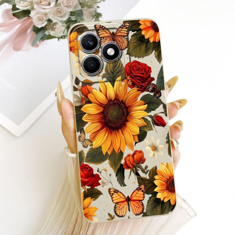 Чехол-обложка для Honor X8d Милый Kawaii Роскошный Модный Цветочный Рисунок Силиконовый Корпус Для Honor X8D