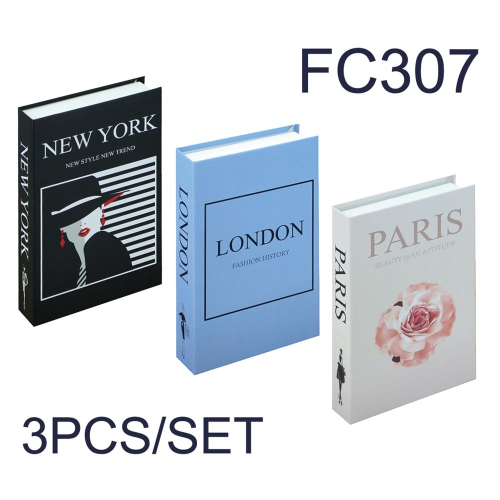 3Pcs/Set Fake Books Set for Decoration Coffee Table Ornaments Modern Home Decoration Luxury Faux Books Set London New York Paris