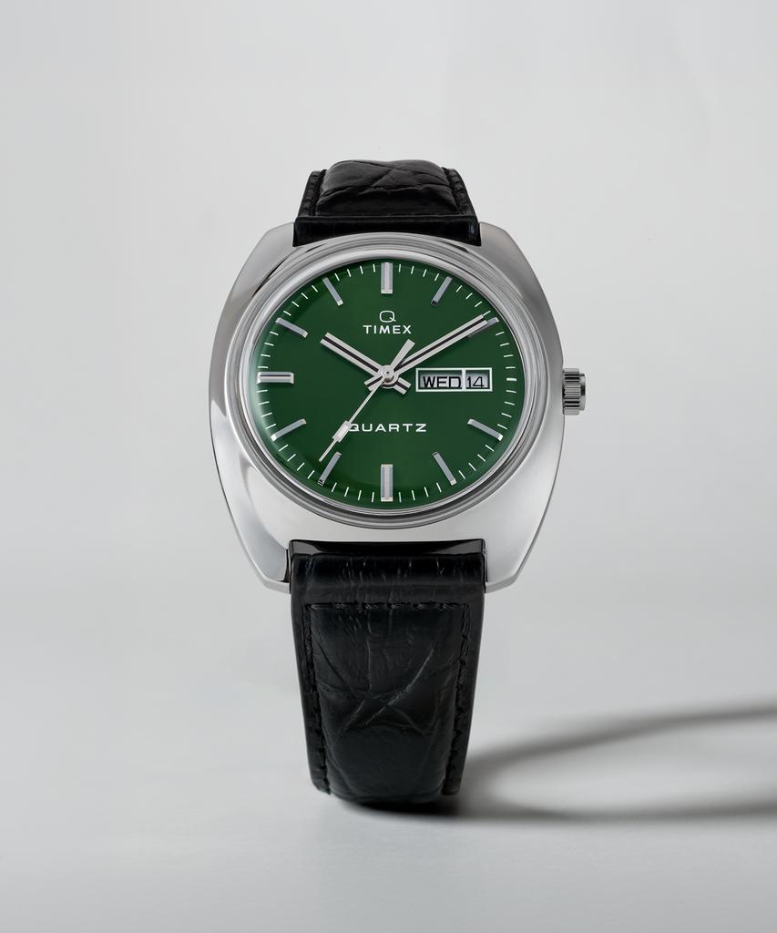 Taimaegseu Q Timex 1978 Day-Date Reissue Dress Watch 37.5Mm