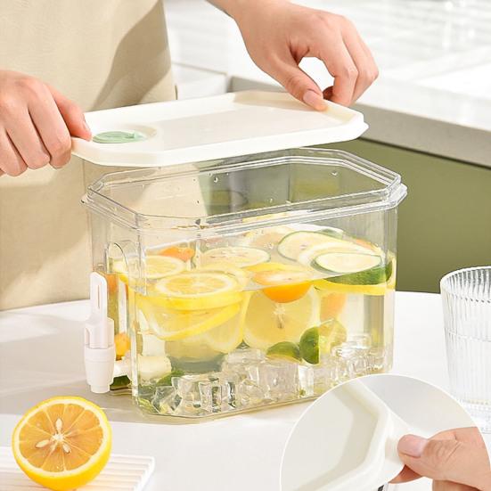 Drink Dispenser with Spigot 3.5L Cold Water Pitcher Beverage Liquid Drink Container for Fridge Lemonade Stand Juice Jug