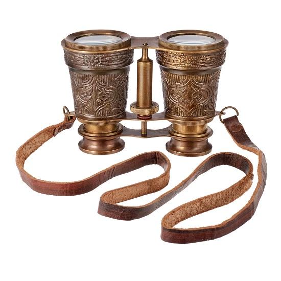 Elegance Handcrafted Leather Belt with Brass Binocular A Timeless 10.16 Cm