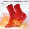 1 Pair Winter Heated Socks Particle Sole Massage Promote Circulation Self-heating Socks Mid-tube High Elasticity Warm Slipper Socks