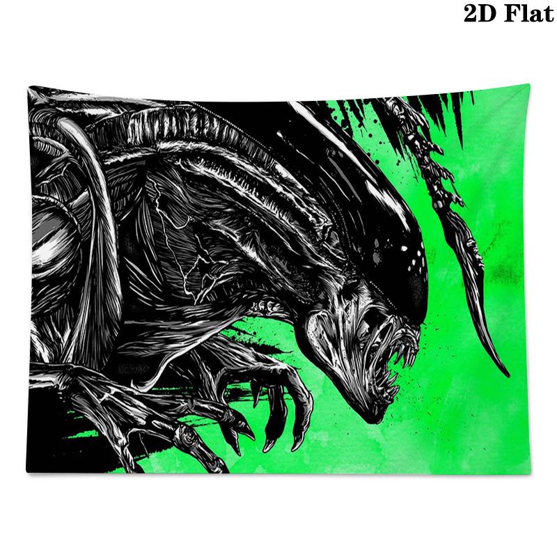 Aliens Monster Wall Tapestry Aesthetic Wall Hanging Printed Fabric Blanket Decorative Tapestries for Bedroom Living Room Home Decor