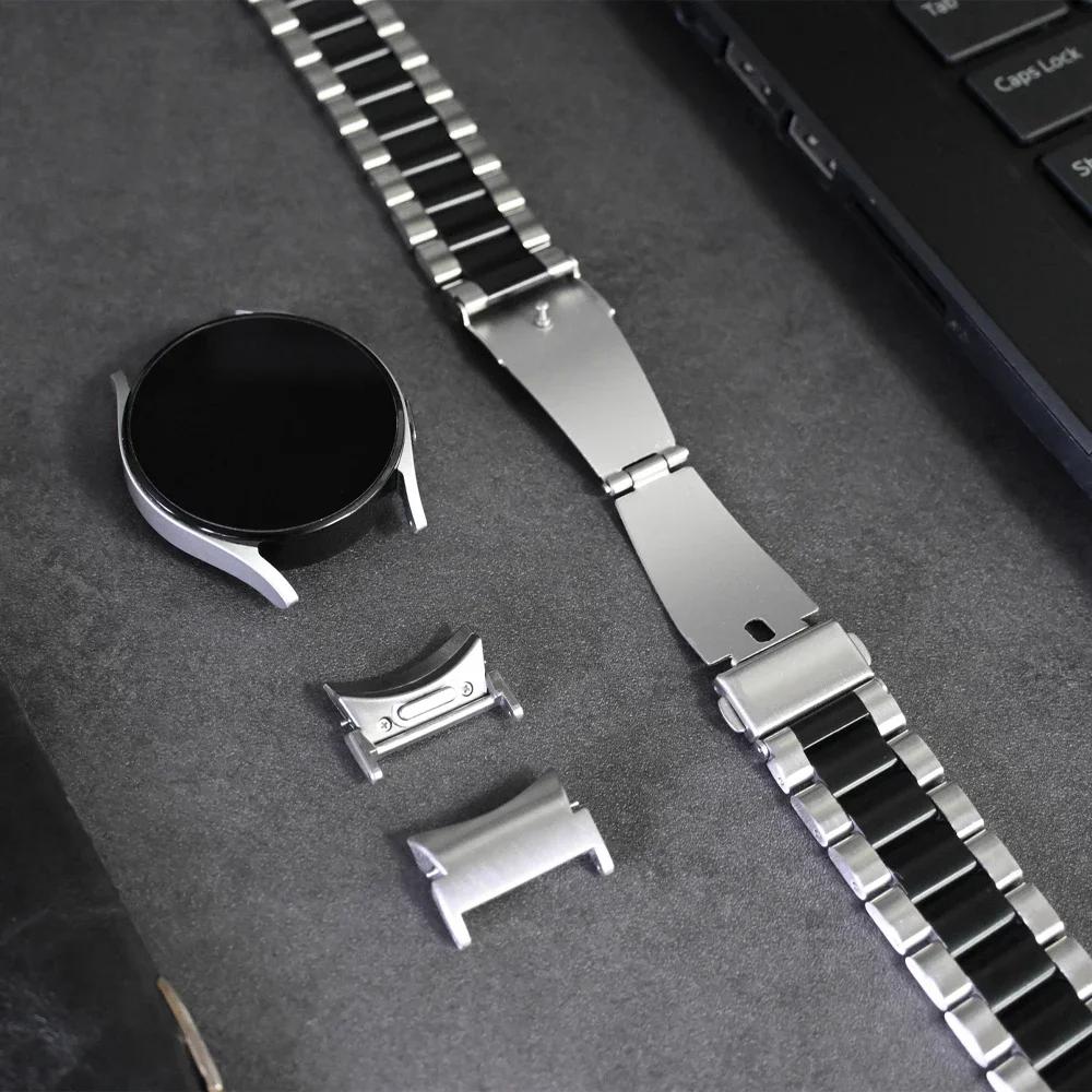 Быстросъемный ремешок из нержавеющей стали для Samsung Galaxy Watch 7 6 4 5 pro 40 44мм 45 42 46мм ремешок без зазора для watch6 classic 43мм 47мм