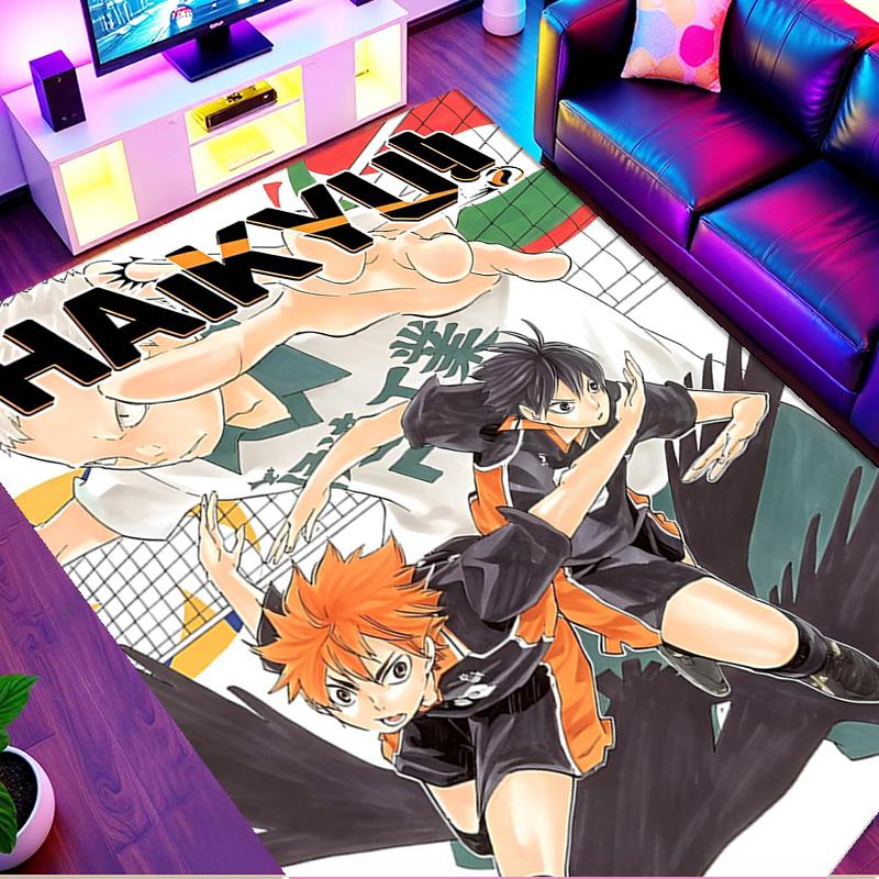 Haikyu Print Rug, Washable Floor Carpet, For Entryway Dorm Laundry Room Office Study, Home Decor Birthday Christmas Gift