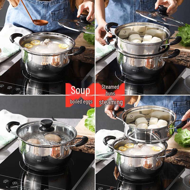 Кастрюля-тушилка Driant из нержавеющей стали 201 с пароваркой