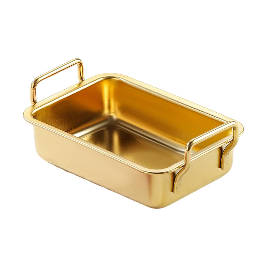 Форма для выпечки из нержавеющей стали для запекания, жарки и приготовления пищи, прямоугольный противень с ручкой, устойчивая к ржавчине посуда для выпечки