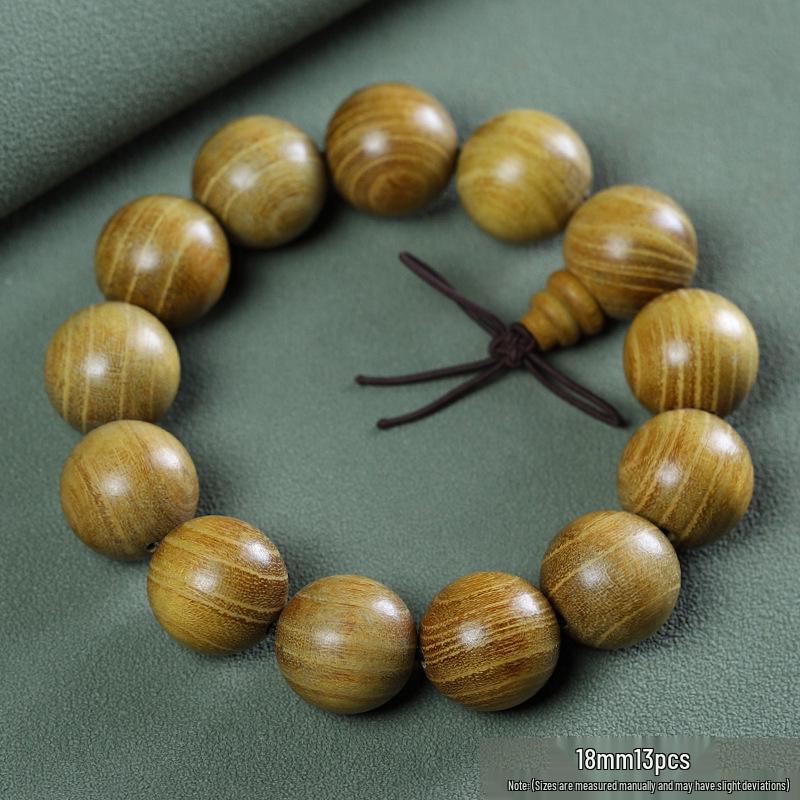 Golden Sandalwood Buddhist Beads Bracelet: Men's & Women's 108 Beads Rosary for Cultural and Spiritual Play.