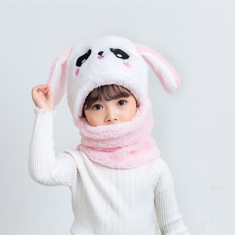 Зимняя шапка для малышей 2-8 лет с флисовой подкладкой для девочек и мальчиков, детские шапочки с ушками, шарф-балаклава, вязаная шапка-бини, балаклава, шапки-маски
