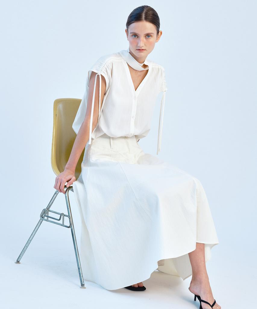Soire Flared Full Skirt - Ivory