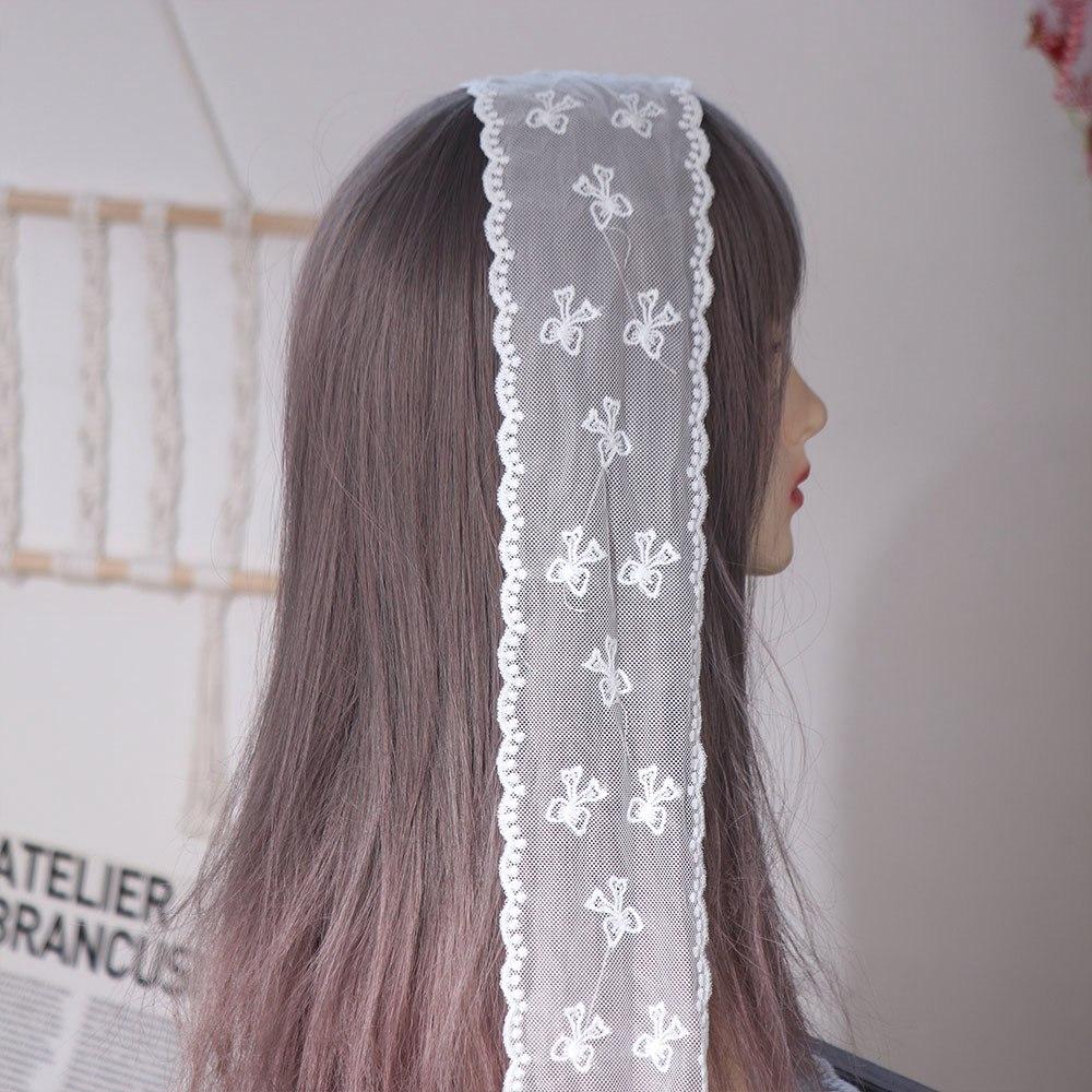 Soft Wrap Sweet Bow Headband Adjustable Ribbon Hair Strap Hair Accessories Lace Hair Scarf Beach