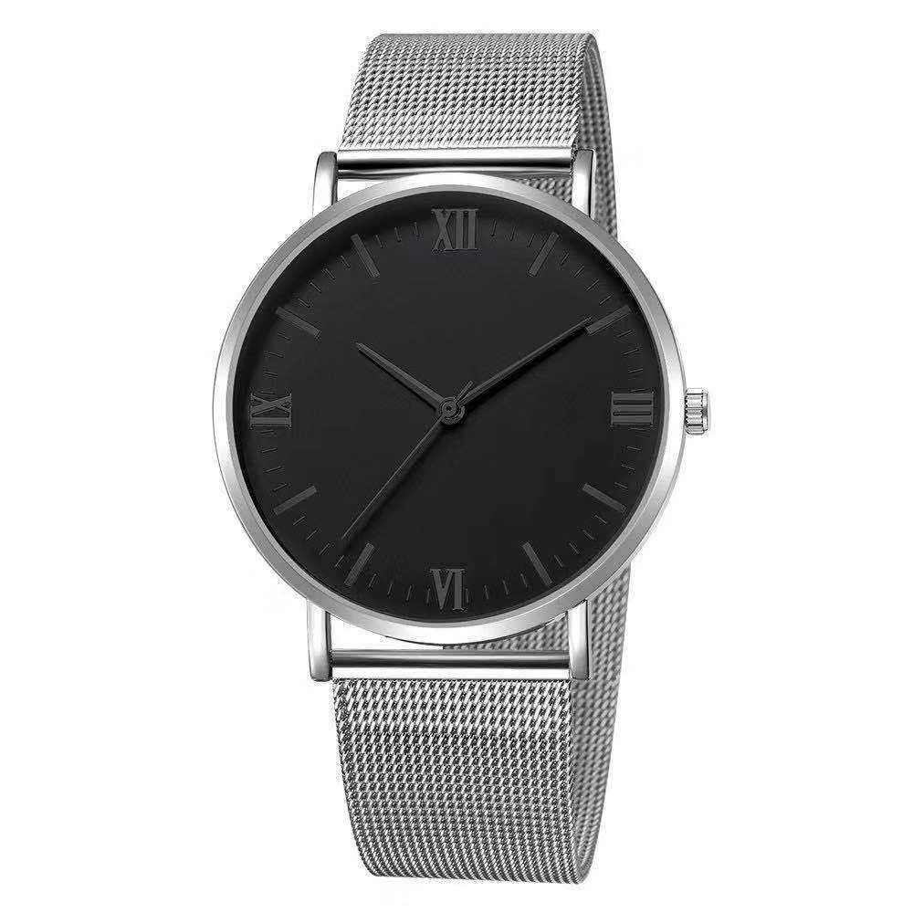Eaby Simple Couple Quartz Fashion Watch Mesh Strap Men'S Watch
