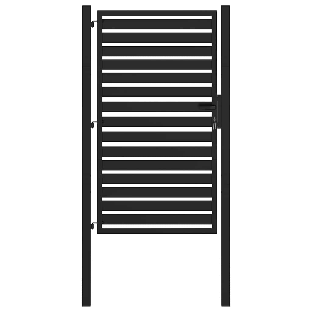Garden Gate Lockable Black 100 x 150 cm Aluminum