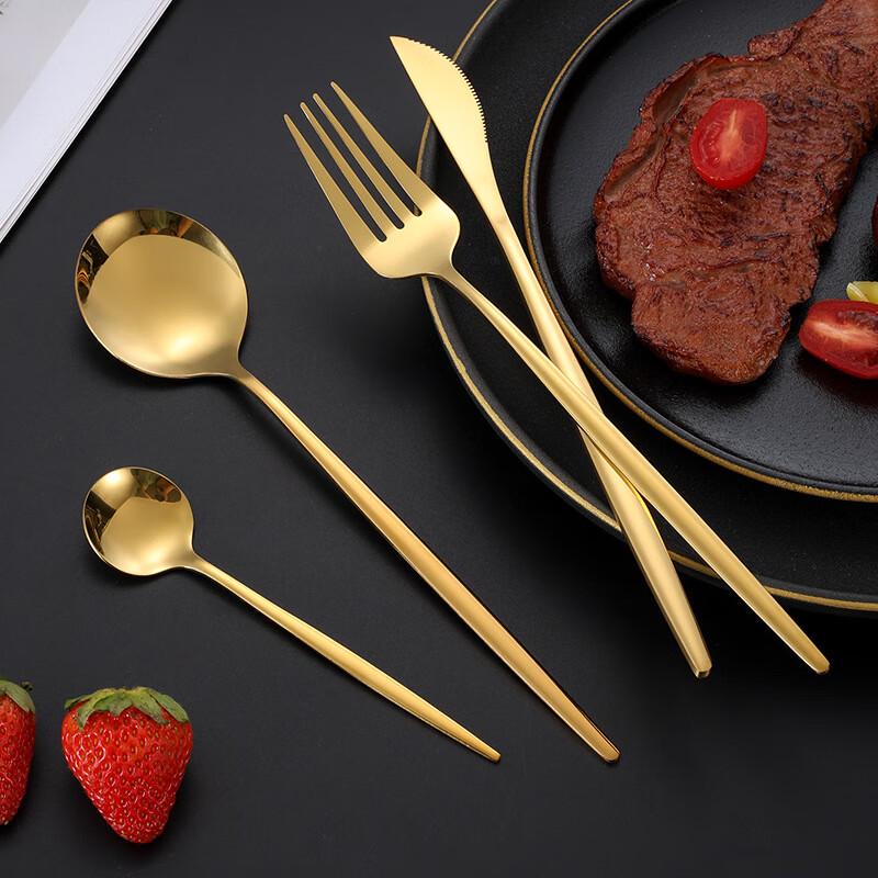 Набор столовых приборов Wutuo Gold из нержавеющей стали 304