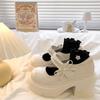 Versatile skirt French retro Mary Jane small leather shoes women's 2025 spring new thick-soled round head pearl single shoes