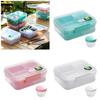 Portable Two Tier Meal Container Practical Double Layer Bento Lunch Box for Easy Separation of Meals and Snacks