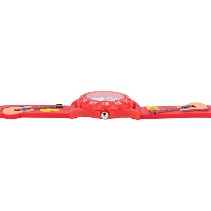 Montre enfant - QBOS - QBOS - Rouge 28 mm - Bracelet silicone motif guitare - Verre minéral, quartz