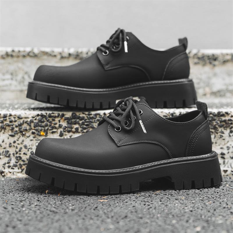 Повседневные кожаные туфли мужские в британском стиле на платформе с увеличенным носком туфли с большим носком туфли с круглым носком Martin маленькие кожаные туфли 2235-J