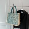 Large Capacity Versatile Retro Tote Bag Women'S Fashion Linen Commuter Shoulder Bag Fashion Portable Shopping Bag