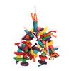 Parakeet Chewing Toy Multicolored Natural Wooden Blocks Toy for Macaws Pet BirdsThick Rope