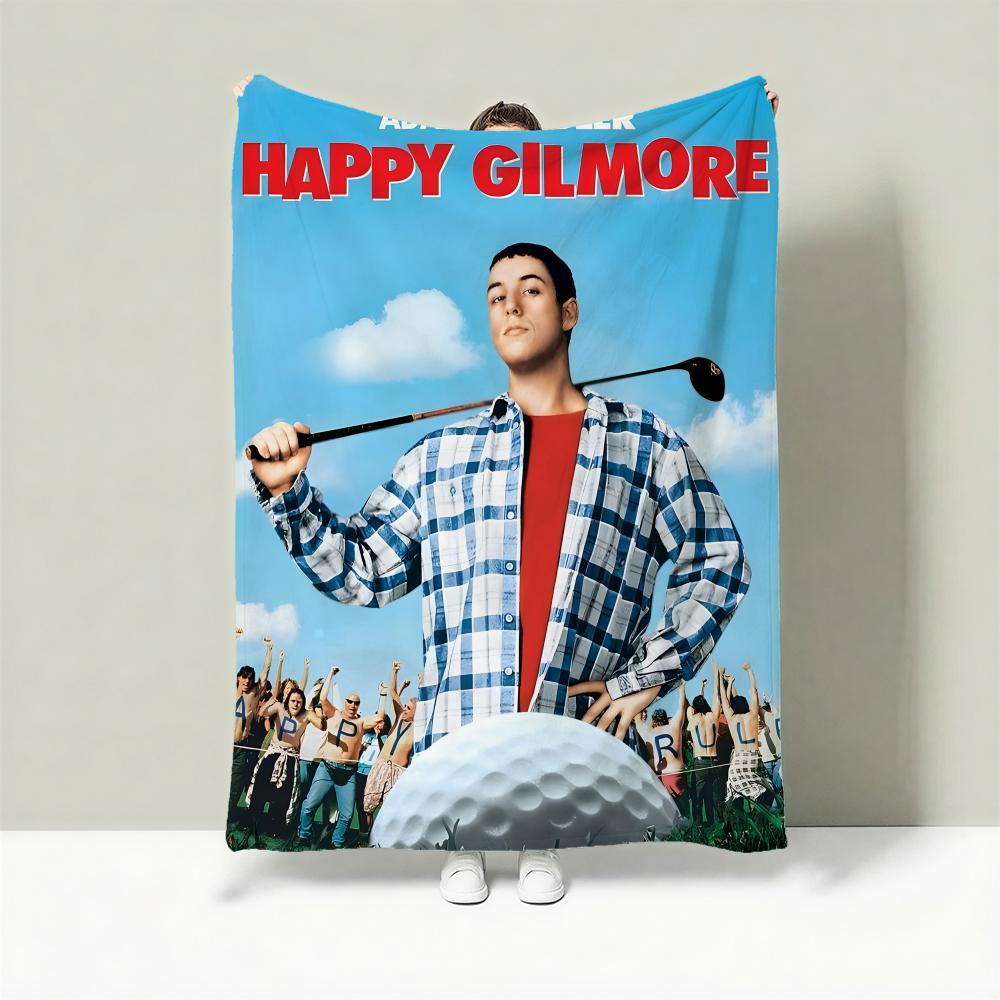 Movie H-Happy Gilmore Throw Lightweight 240g Flannel Blanket Soft Skin-friendly for Summer Cooling