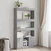VidaXL Highboard Sonoma Grey 92x33x180 Cm Engineered Wood, Bookcase, Modern Bookcase, Bookshelf 3309623