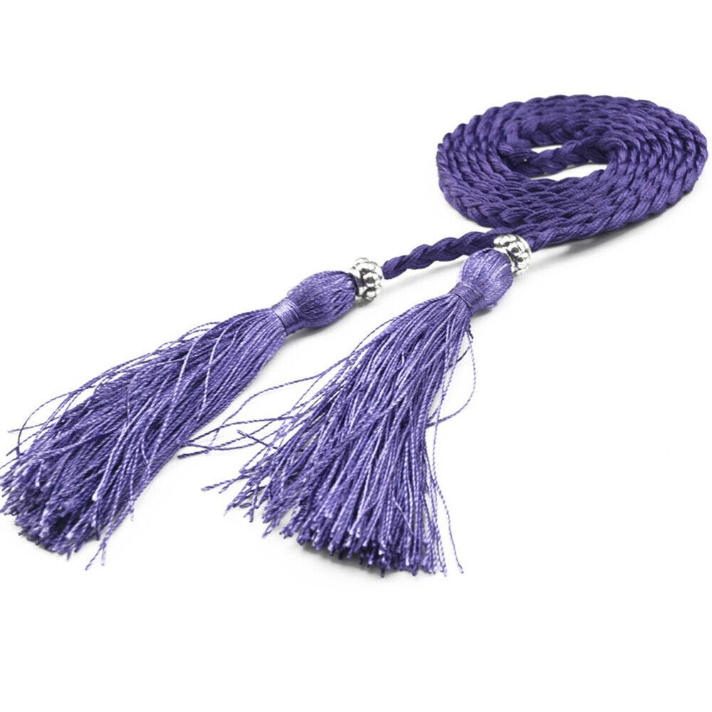 Woven Tassel Belt Self-Tie Dress Belt Waist Decoration Rope Braided Boho Style