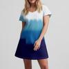 Ladies' Casual And Fashionable V-neck Short Sleeve Printing Mid Length Dress