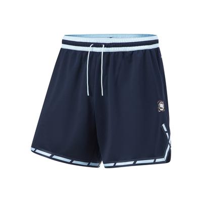 Шорты для баскетбола Li Ning Badfive с цветными буквами и средней талией, быстросохнущие, прямые, повседневные, мужские, темно-синие, AAPU025-4
