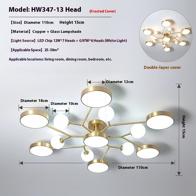 Потолочный светильник для гостиной, Современная и простая бытовая лампа «Волшебный боб»
