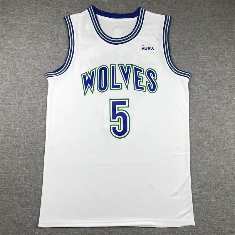 Mens Minnesota Timberwolves 5 Anthony Edwards Basketball Jersey Cotton Blend Athletic Wear Practice Game