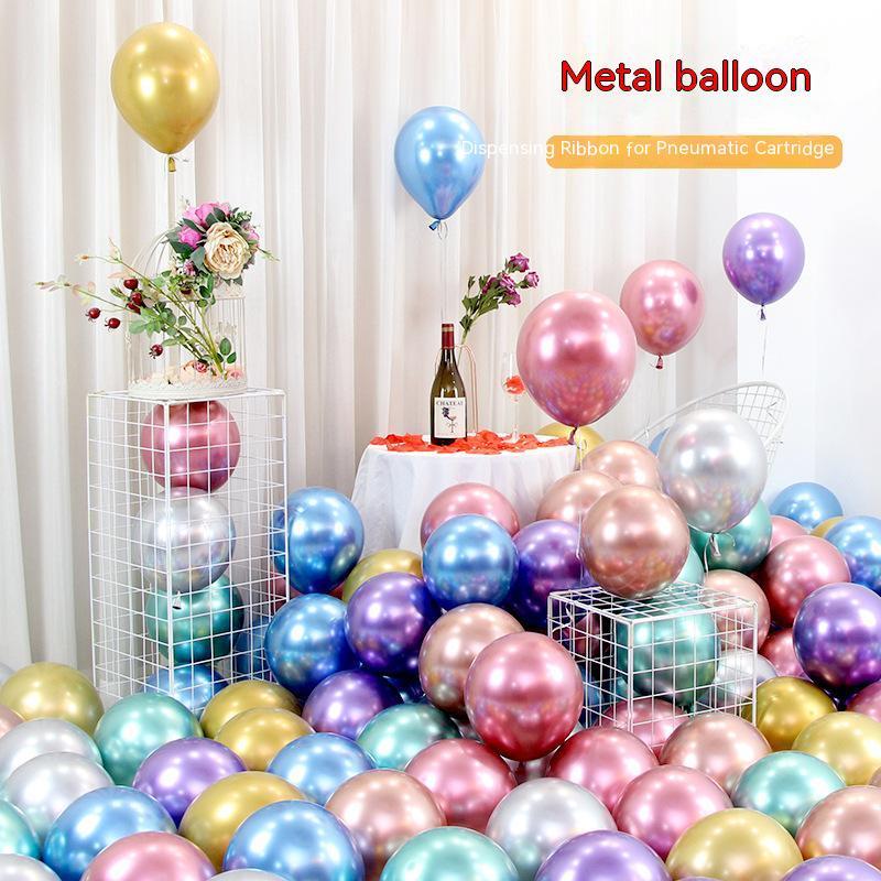10-дюймовые металлические воздушные шары для украшения вечеринки по случаю дня рождения, круглые латексные воздушные шары