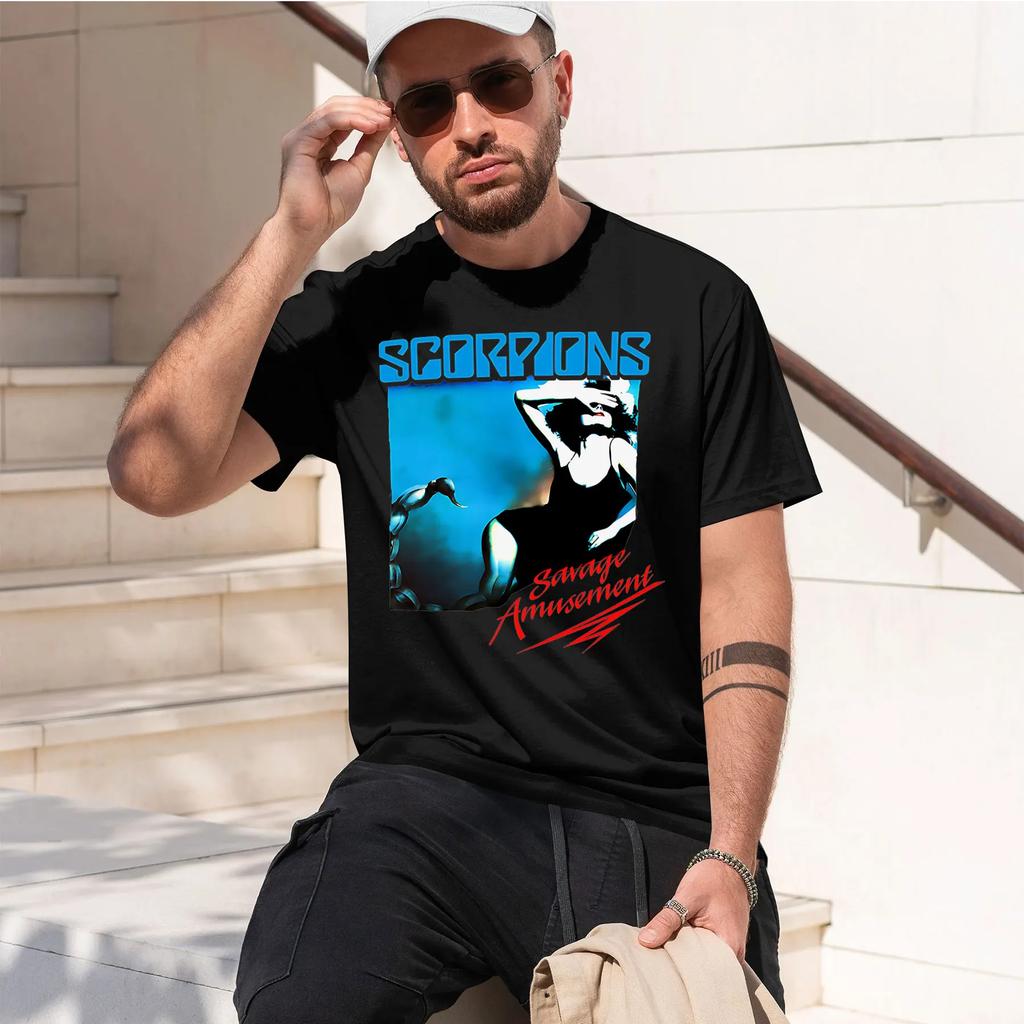 Scorpdons 2026 New Fashion Heavyweight Hot Selling Retro Printed Pattern Fun Round Neck Tshirt For Daily Comfort