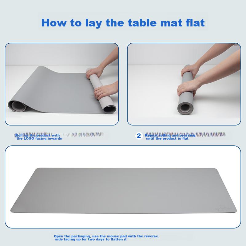 1-Meter Mouse Pad, Extra Large Desk Mat, Leather Desk Mat, Large Mouse Pad, Waterproof Leather Desk Cover, Writing Desk Pad, Keyboard Mat, Gray, 9540