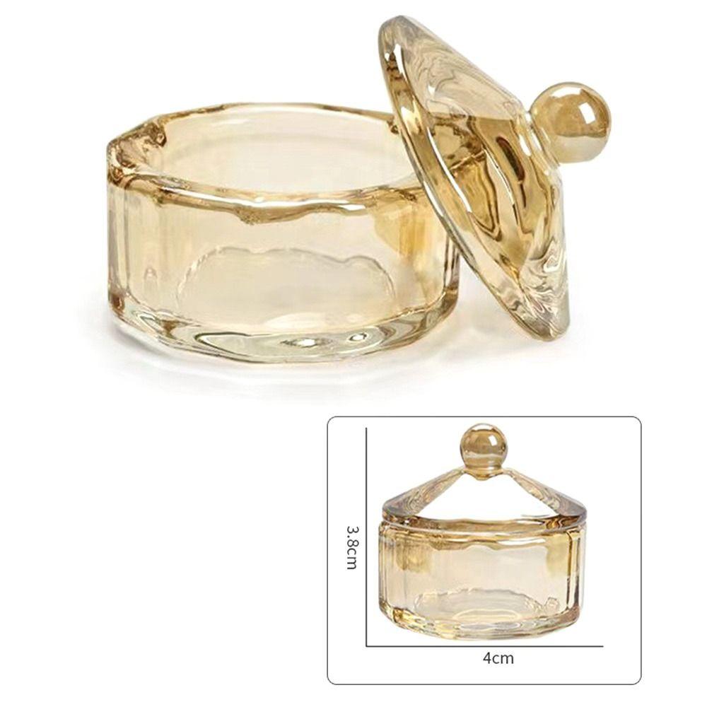 Crystal Liquid Powder Glass Nail Supplies Glass Cup w Cap Accessories Liquid Container