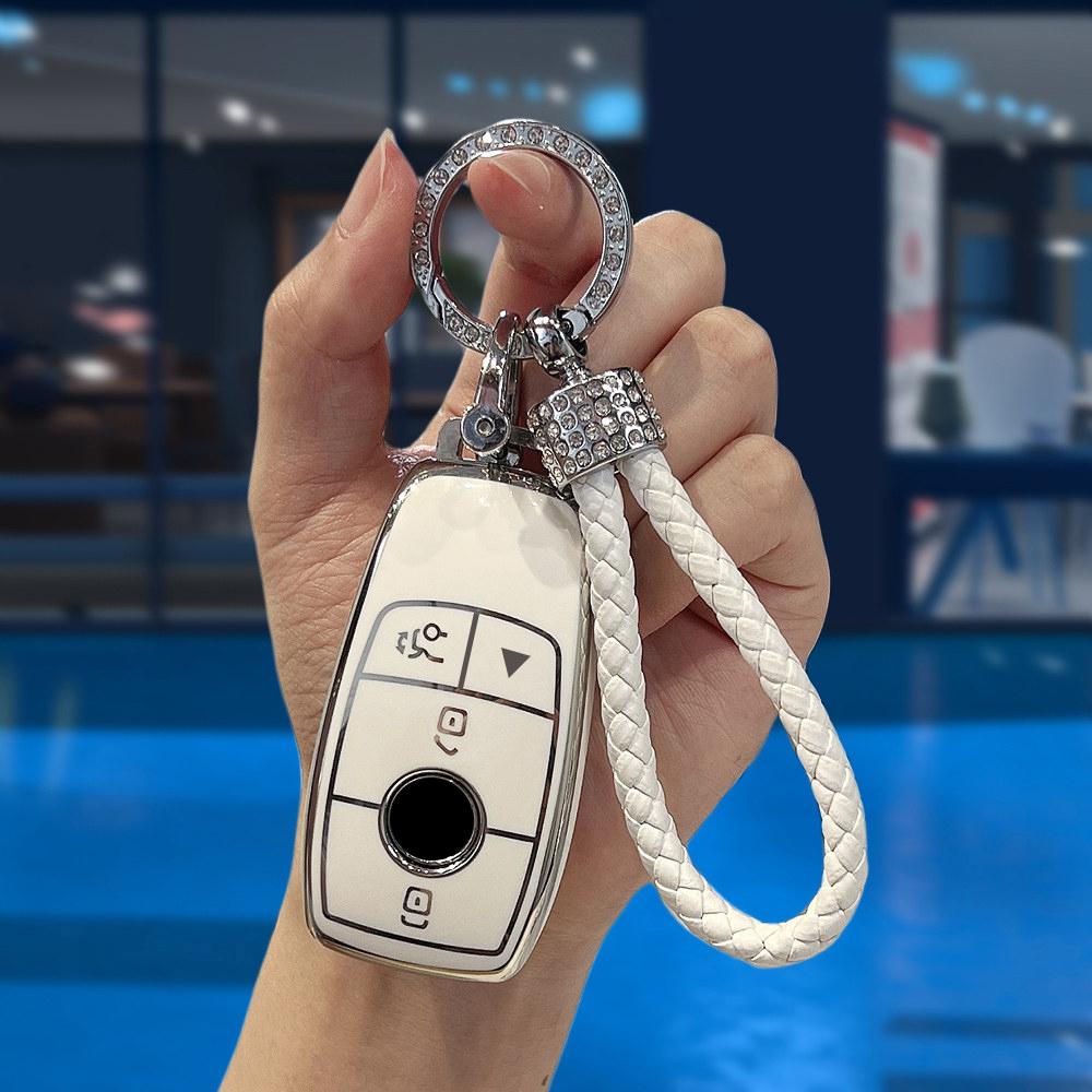 Автомобильный чехол-брелок Защитный чехол для ключа автомобиля из ТПУ и кожи для Mercedes Benz E200 E400 E63 W213 S550 S560 C260 A200 E C S Glc Класса