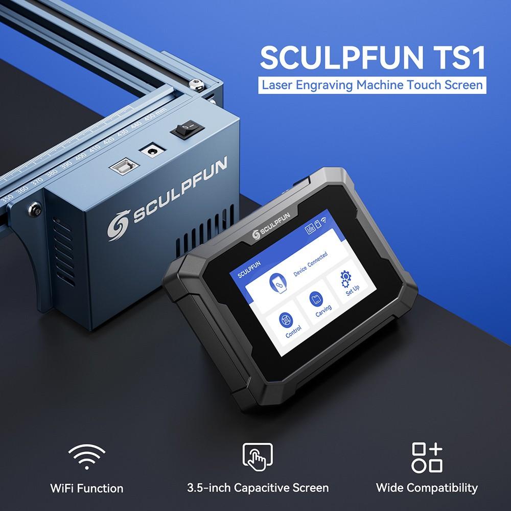 SCULPFUN TS1 3.5-inch Touch Screen, 480x320P, WiFi Connection, with SD Card/ Type-C/ USB/ Power Input Ports