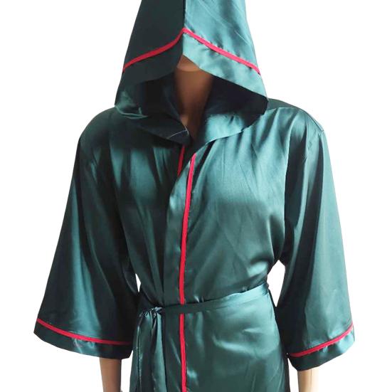 Adults Hooded Boxing Men Women Boxer Robe Breathable Knee Length Sanda Fighting Wrestle Martial
