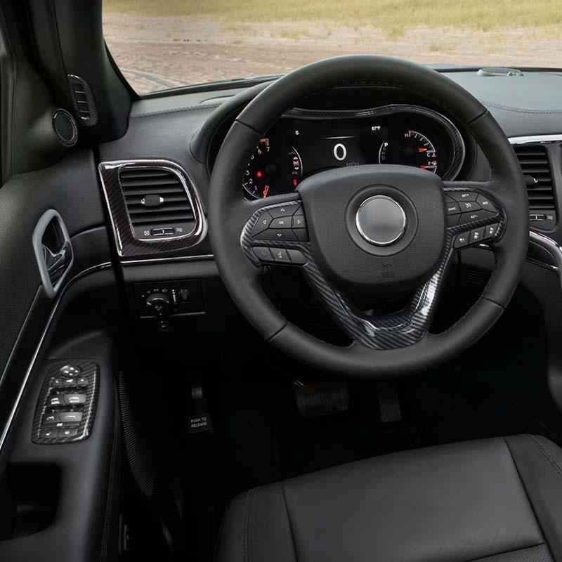 Декоративная панель рулевого колеса ABS, наклейка на приборную панель, подходит для Jeep Grand Cherokee 2016-2021, аксессуары для интерьера