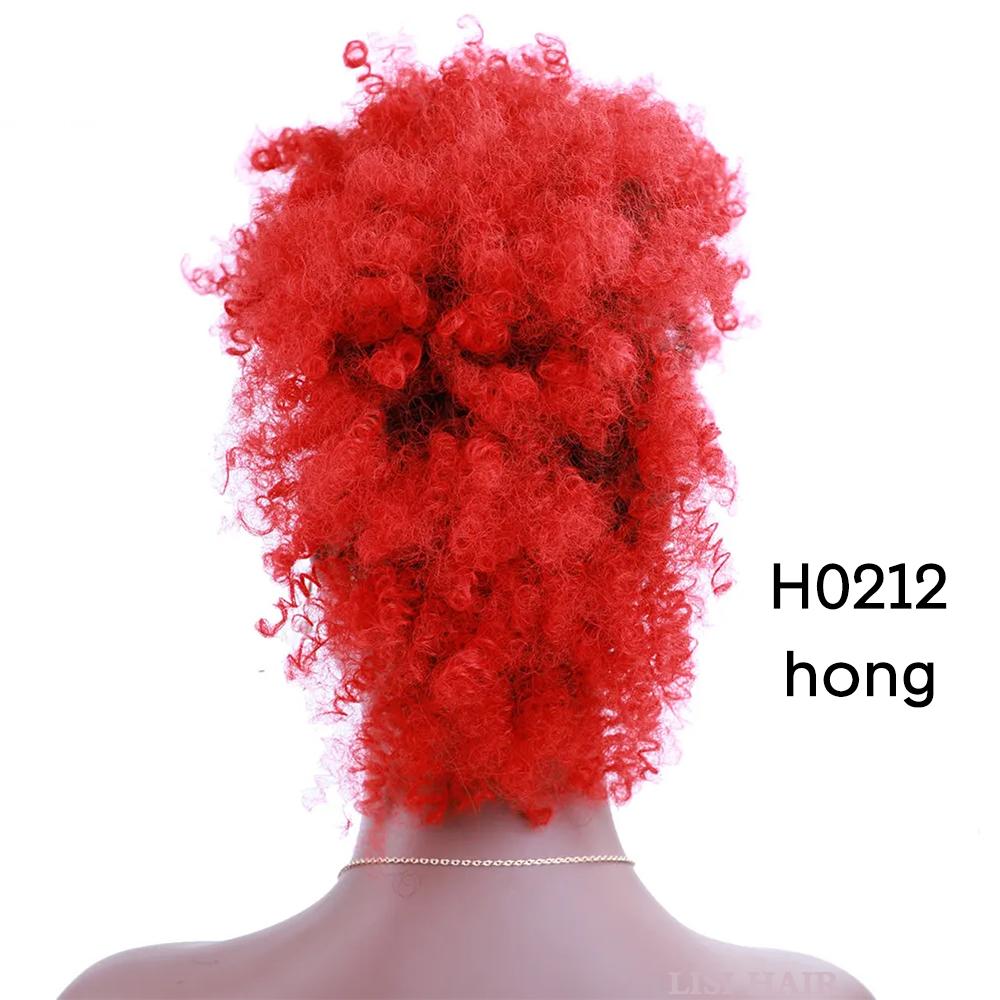 MISSQUEEN Синтетический высокий пышный афро вьющийся короткий парик со средней частью на заколках для наращивания волос Шиньоны для женщин
