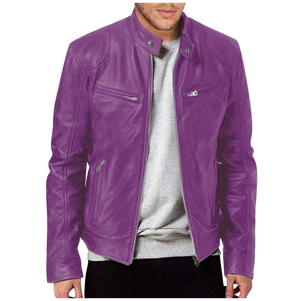 Модные мужские осенне-зимние теплые повседневные кожаные куртки с длинным рукавом на молнии, пальто, топ