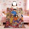 C-Chan A-Adventures J-Jackie Blanket For Cartoon Soft Throw Blanket for Picnic Bed Sofa Home Bedroom Cozy Warm Comfortable